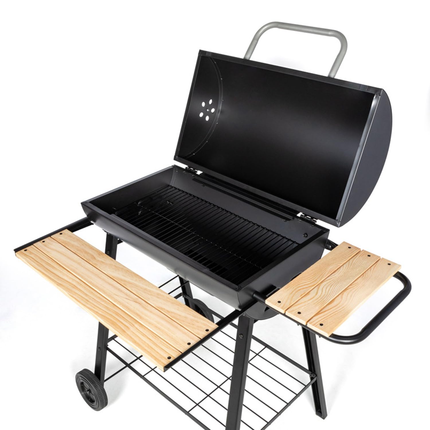 Somagic Grill węglowy z ruchomym wózkiem i półkami
