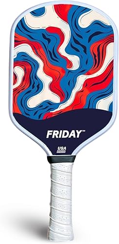 Miniatura 14 de Pala de pickleball Friday, aprobada por USA Pickleball, fibra de carbono duradera, diseño de cuerpo único termoformado, núcleo de panal, superficie