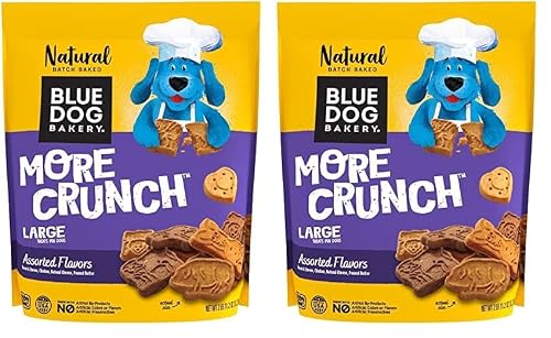 Blue Dog Bakery Natural Dog Treats, More Crunch Large, Assorted Flavors, 11.2 oz, 2lb Bag (Pack of 2)