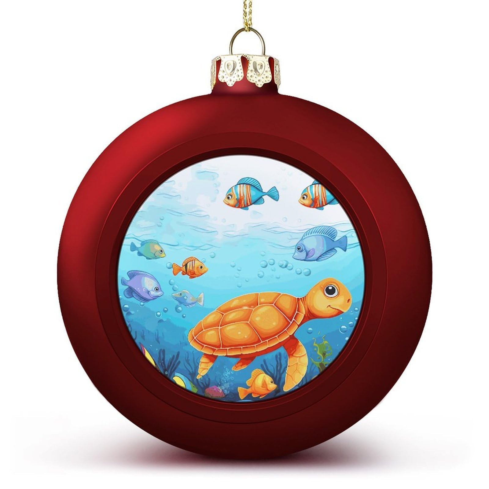 Boule de Noël poisson et tortue pour émerveiller les enfants