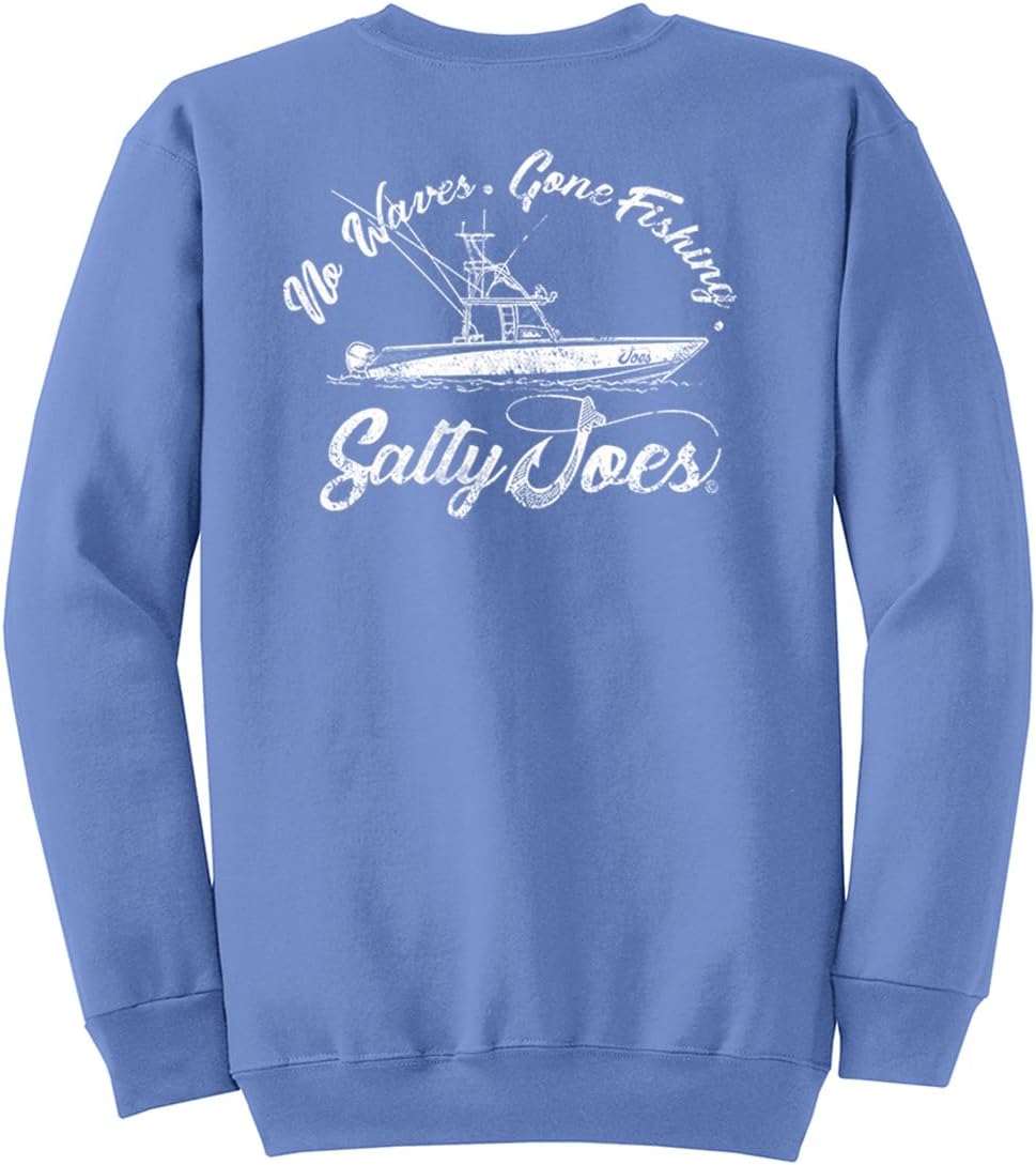 SALTY JOES Men's Fishing Boat Logo Crewneck Sweatshirts