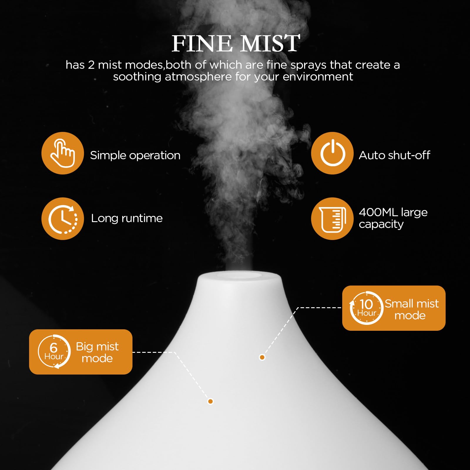 Cozary Diffuseur d'Huile Essentielle, 400ml Ultrasonique Diffuseur Huiles Essentielles Electrique avec Télécommande 3 Minuterie, 7 Couleurs LED Humidificateur d'air, Arrêt Automatique