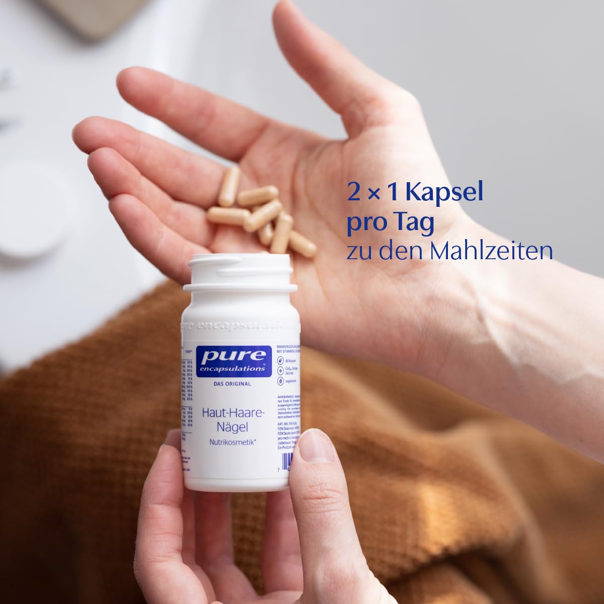 Pure Encapsulations - Haut-Haare-Nägel - Mikronährstoff-Formel mit Vitamin C, D, Biotin und Zink für Haut und Haar - 180 Vegetarische Kapseln