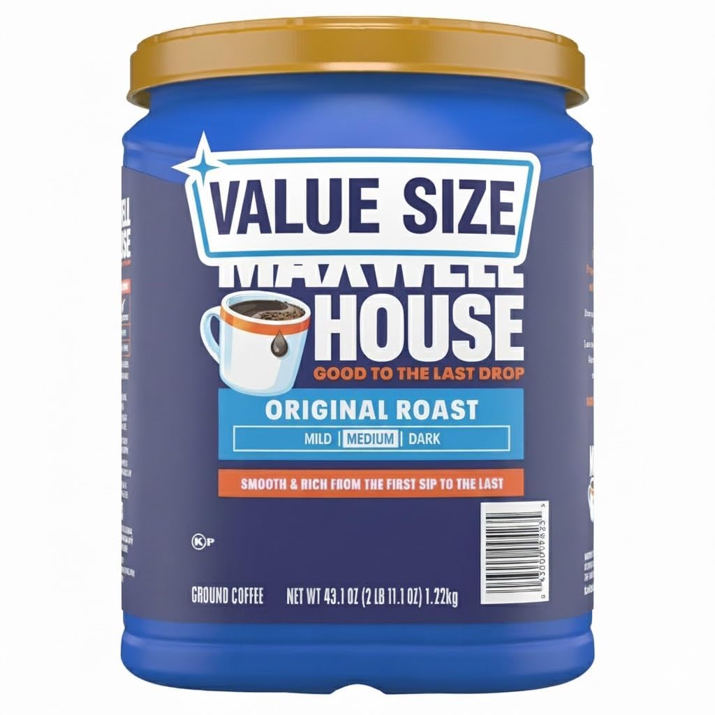 Maxwell's_House Original Medium Roast Ground Coffee – Smooth & Balanced Flavor – 43.1 oz+ SHIPPING IN BOX