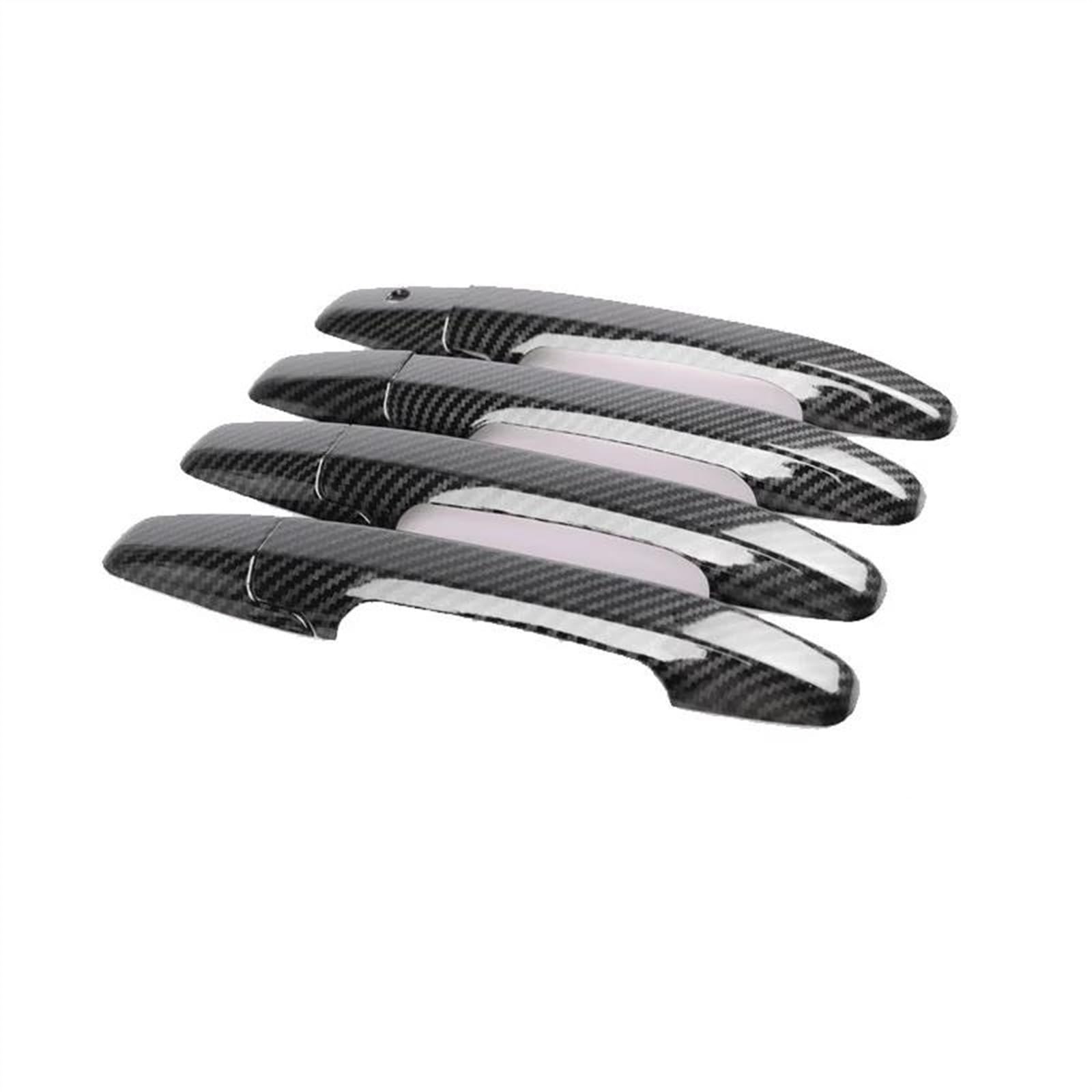 CSSPDM Glossy Black Chrome Car Door Handle Cover Trim Overlays Styling Accessories for Civic 8 2006-2010 Exterior Parts(Carbon Fiber)