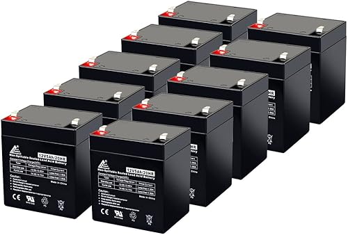 ECI POWER Paquete de 10 12V 5AH VRLA AGM 12V 5AH Batería recargable para LiftMaster 485LMCraftsman 53918Chamberlain 4228 Abrepuertas de garaje,