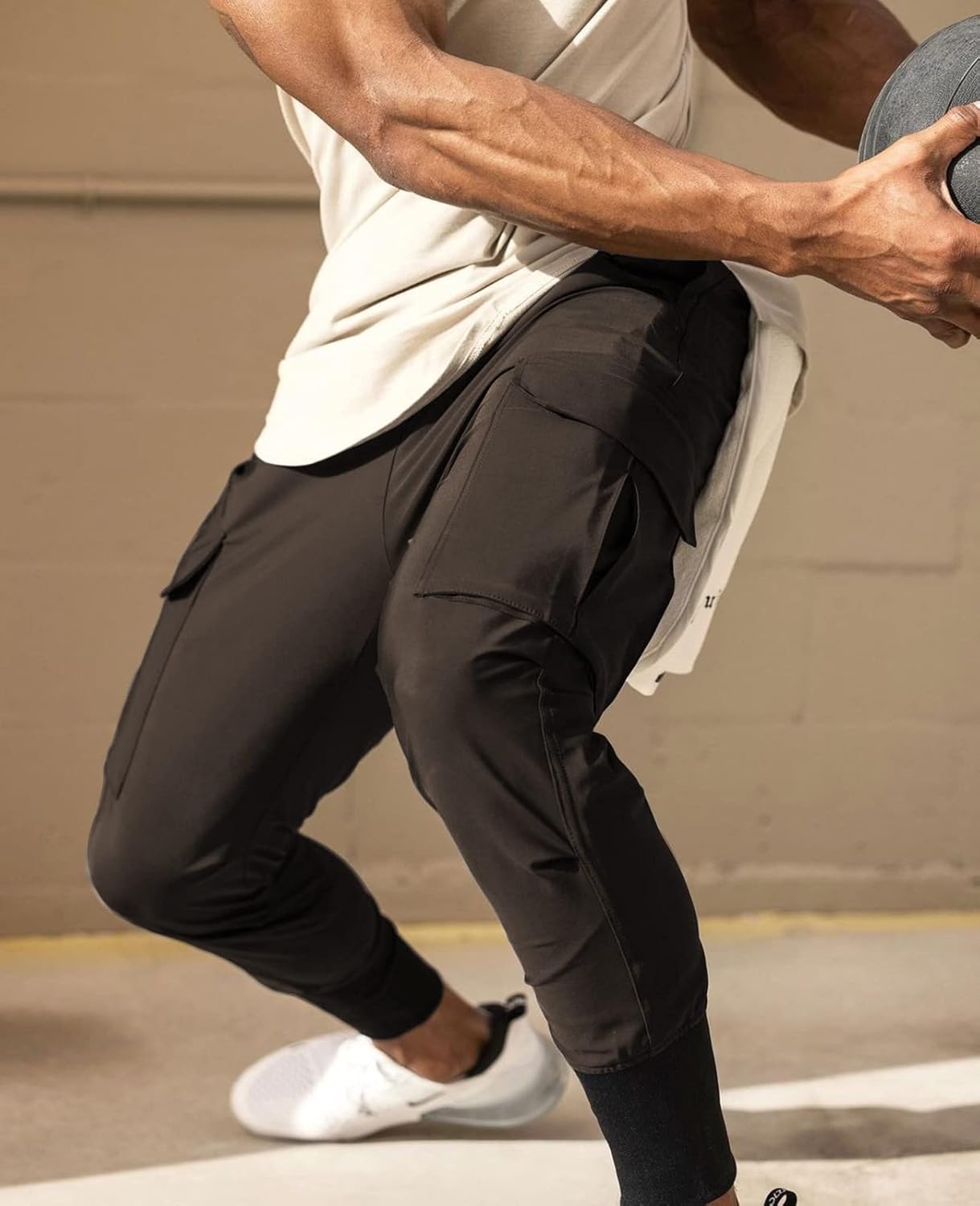 Surenow Mens Running Jogger Pants Workout Athletic Sweatpants Lightweight Thin Quick Dry Tapered Hiking Pants Sports Pants - Image 3