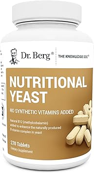Dr. Berg Nutritionals Yeast Tablets – Natural B12 Added - All 8 B Vitamin Complex – Organic Vanilla Flavor - 270 Vegan Tablets Dietary Supplements