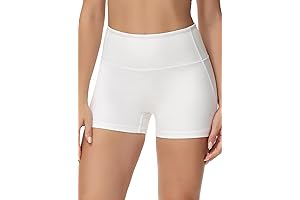 High-Waisted White Swim Shorts for Women
