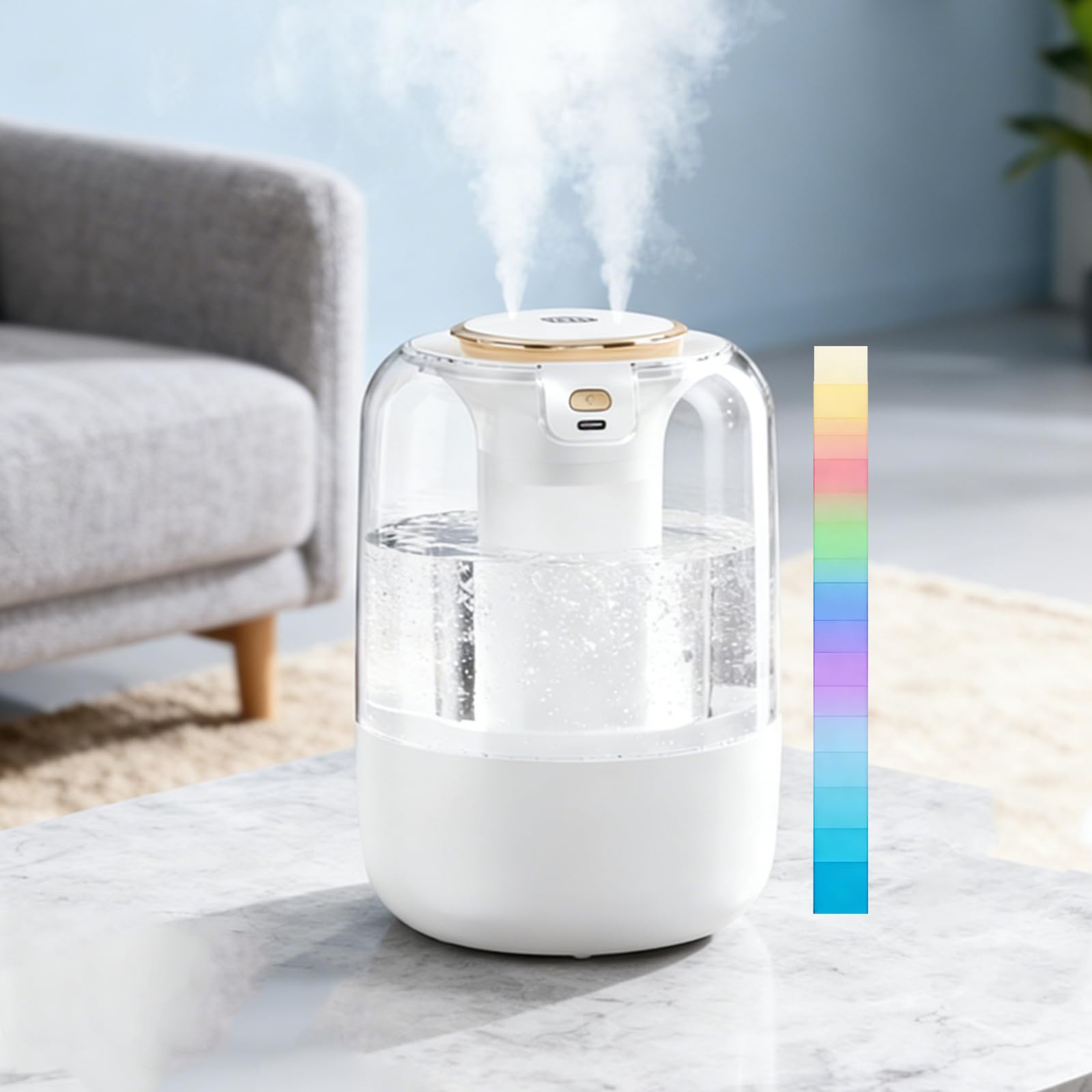 Humidificateur pour chambre 2,2L à double buse et brume fraîche silencieuse