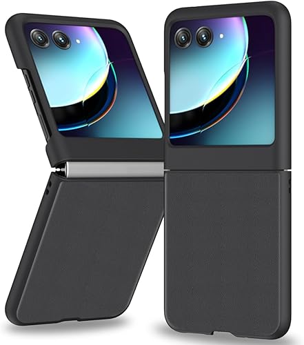 Funda para Motorola Razr Plus 2023, funda para teléfono Motorola Razr+, parte trasera de piel sintética de lujo, protección a prueba de golpes,