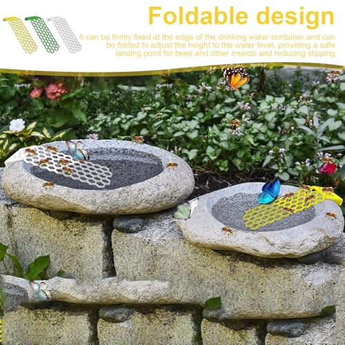 LINTRA Schwimmende Bienentrinkleiter, 3 Stück Schwimmender Bienentränker, Wabenstruktur Bienenschwimminsel, Faltbares Schwimmende Bienenwaterer, für Garten, Außenbereich, Balkon