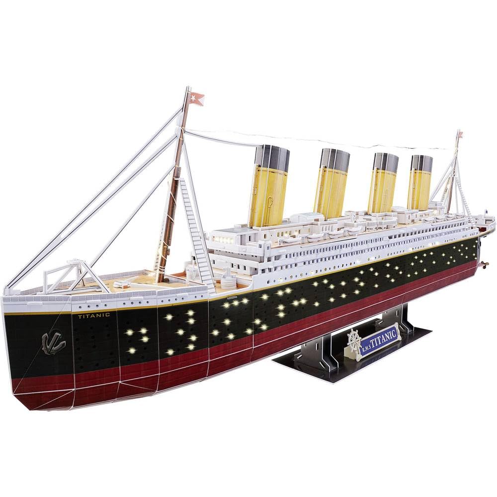 Revell 3D Puzzle 00154 RMS Titanic - LED Edition 266 Pieces, Highly Detailed, Stunning Light Effects, Over 87cm in length, Fun & Easy To Build, Multi-colou