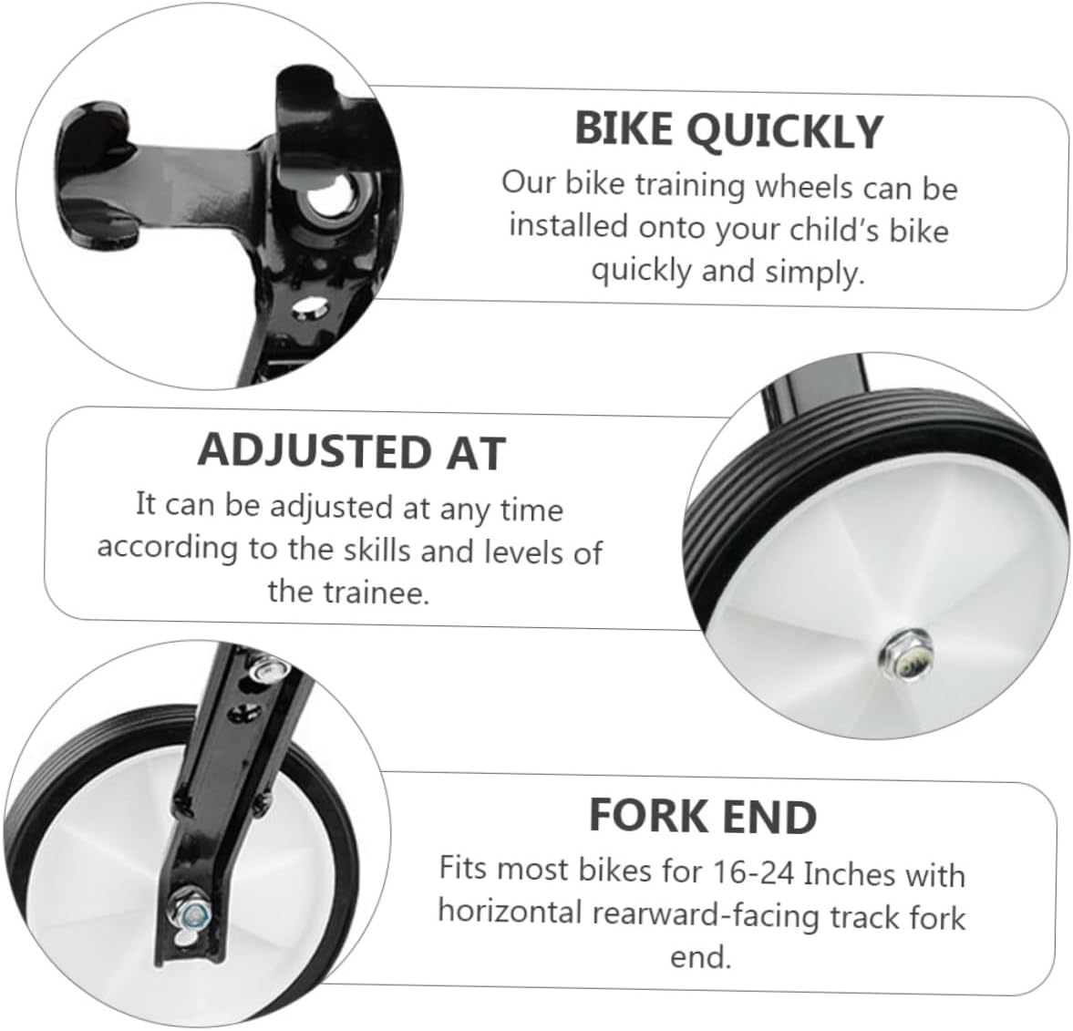 Sosoport Boys and Girls Bike Training Wheels Rear Bike Stabilizers for Balance Wheels Rear Stabilizer Support Balance