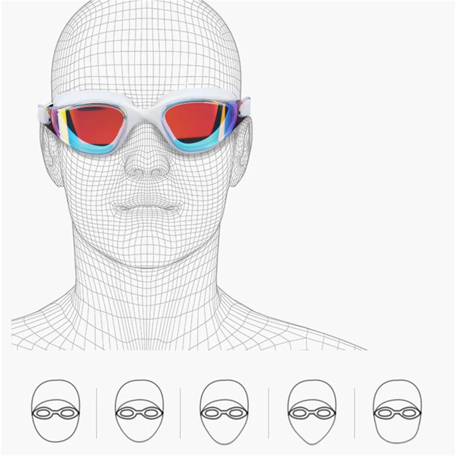2 gafas de natación for adultos antivaho ajustables Para Deportes | Gafas de buceo Gafas de natación Gafas impermeables for deportes acuáticos Hombres Mujeres