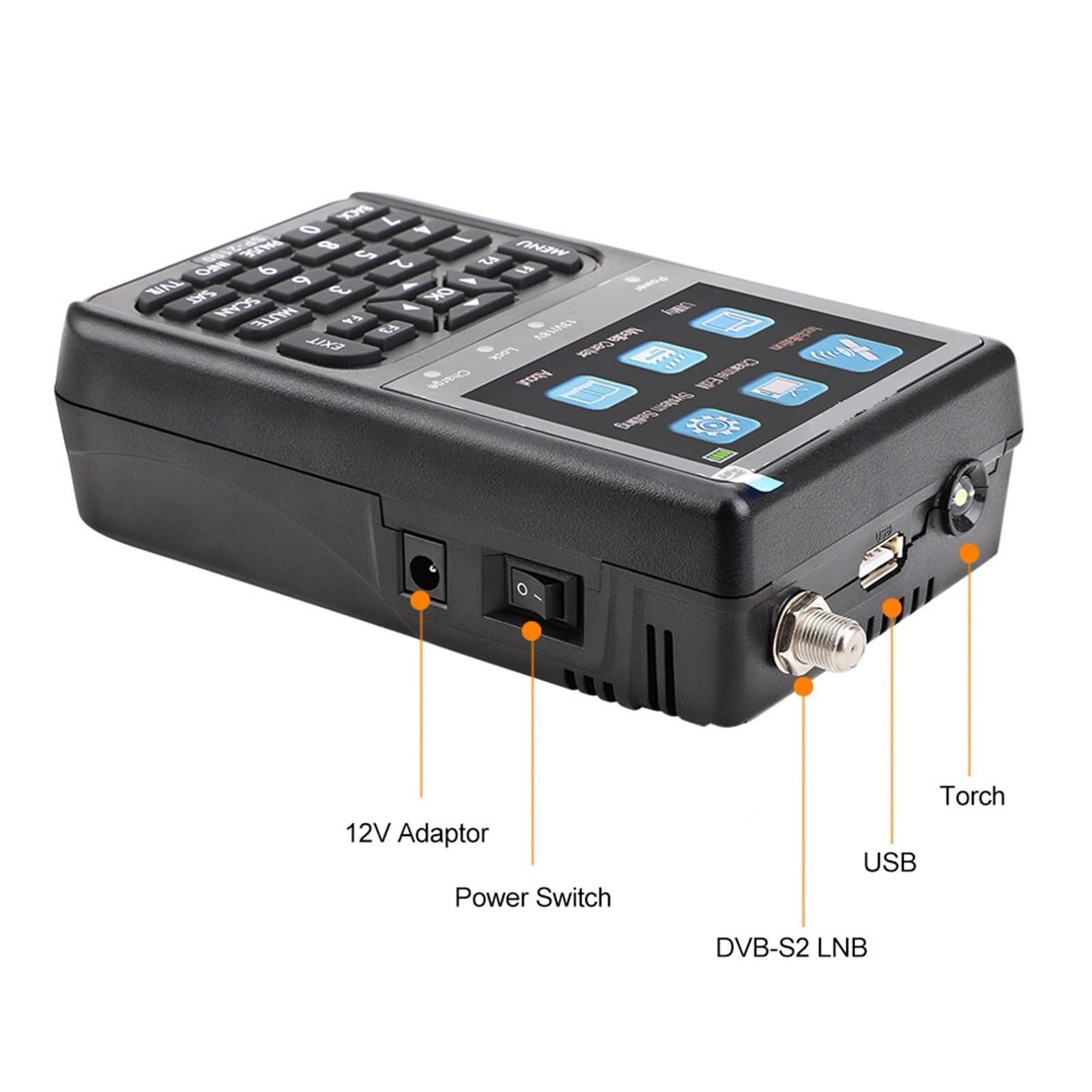 HD Sat Finder DVB S/S2 Satfinder MPEG-2/4 Medidor De Buscador Satélite Digital Señal 3,5 Pulgadas DeteccióN Precisa
