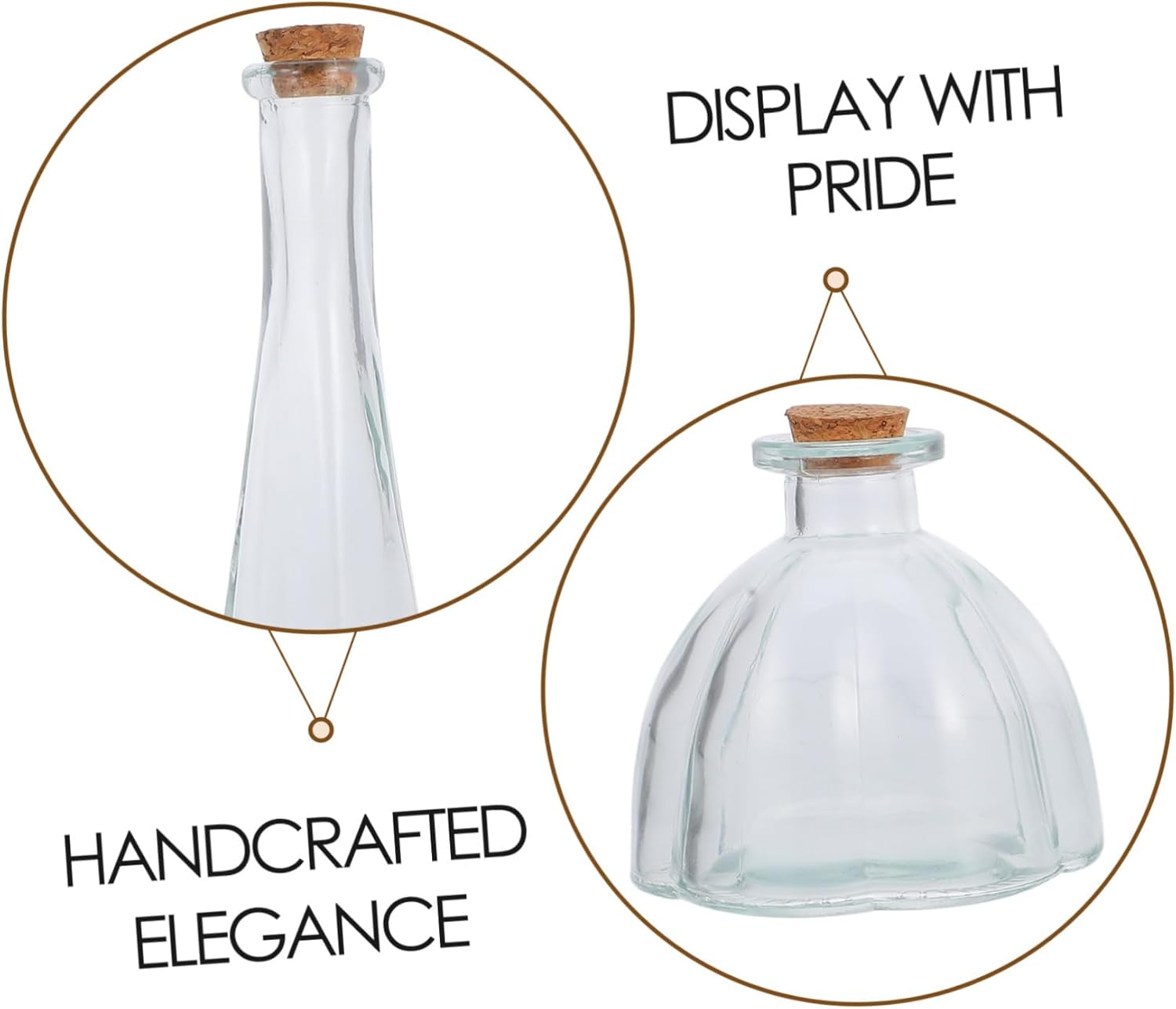 Zerodeko 3Pcs Wedding Sand Ceremony Vintage Glass Bottles with Cork Stoppers Decorative Keepsake Jars for Honeymoon and Ceremony for Unity Rituals and Unique Wedding