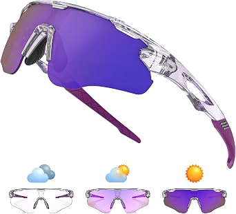 Photochromic Cycling Glasses for Men Women with TR90 Frame UV Protection