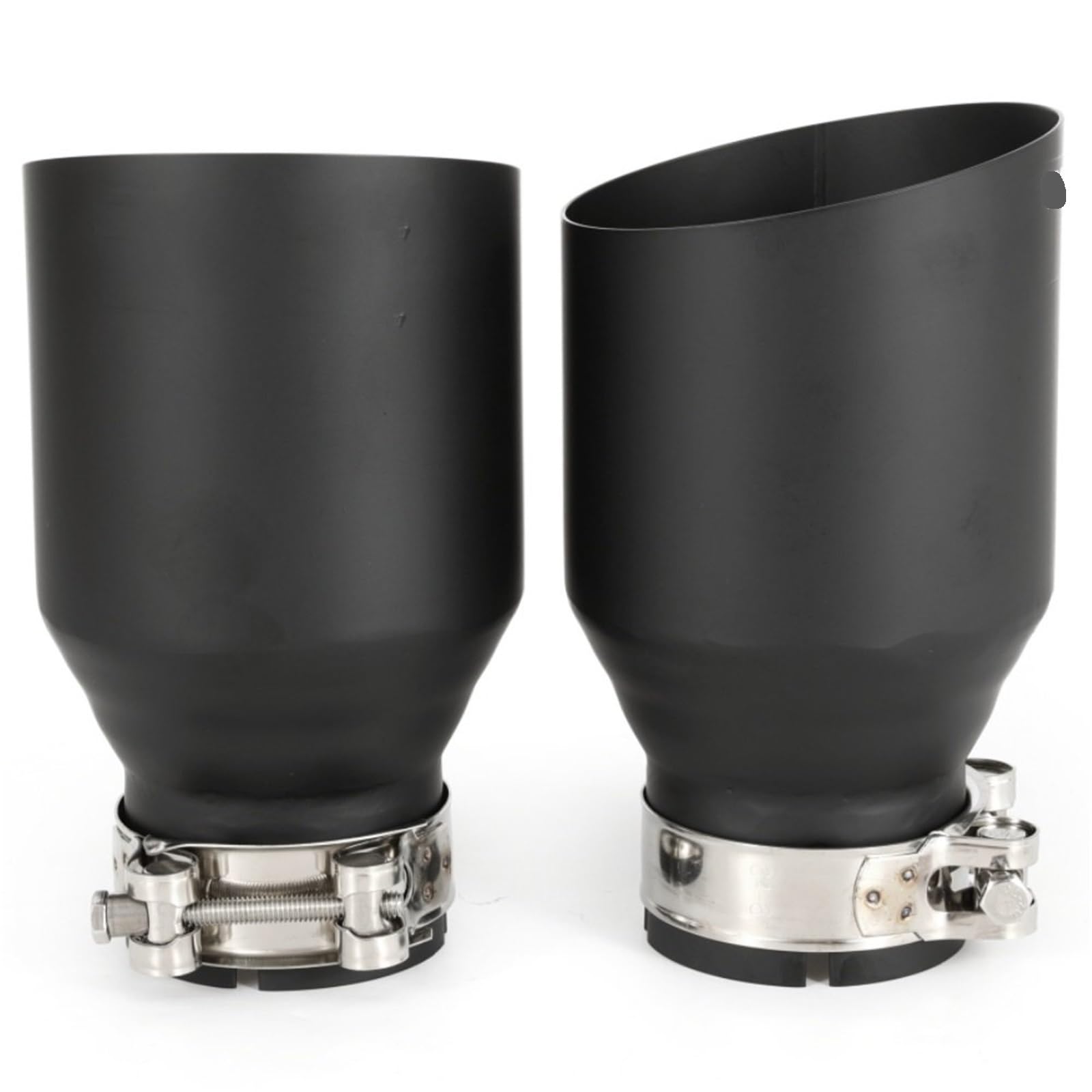 Wyloty wydechowej samochodu Auto Tłumik wydecho 1 sztuka matowa czarna rura ze stali nierdzewnej uniwersalna rura wydechowa tłumik(54MM IN 101MM OUT)