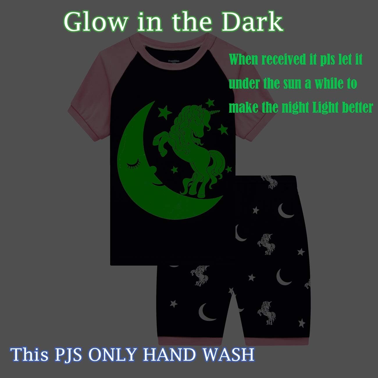 Popshion Baby Girls Pajamas Short Sleeve Cotton Jammies Toddler Girl Summer Clothes Short Sets 2 to 10 Years - Image 3