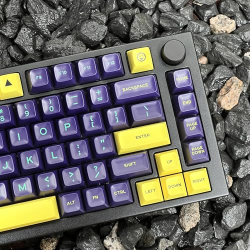 Image of Guffercty kred SA Profile PBT Keycaps,173 Full Set Double Shot Durable Keycaps for Custom Mechanical Keyboard Mod Fit 60% 100% Layout for Gamers Typists (Cyberpunk)