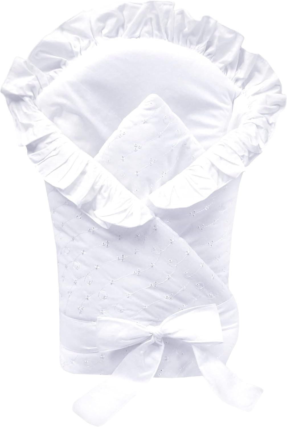 Newborn Baby Soft Swaddle Wrap 03 Months/Swaddling Blanket/Duvet 80x80cm (Broderie Anglaise