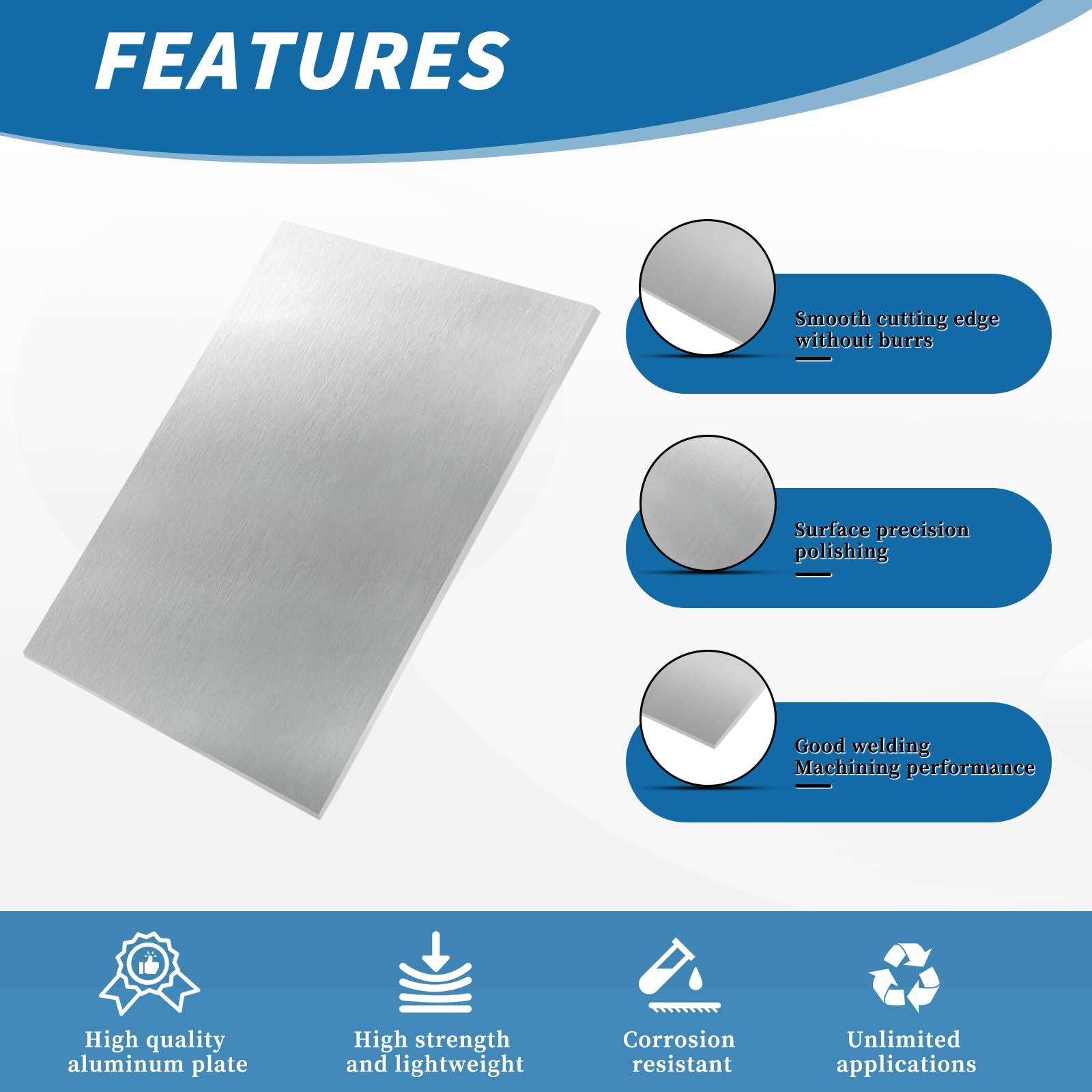 LALAGO Plaque en tôle d'aluminium de 3 mm - 400 mm x 300 mm (40cm x 30cm) - 1 Pcs