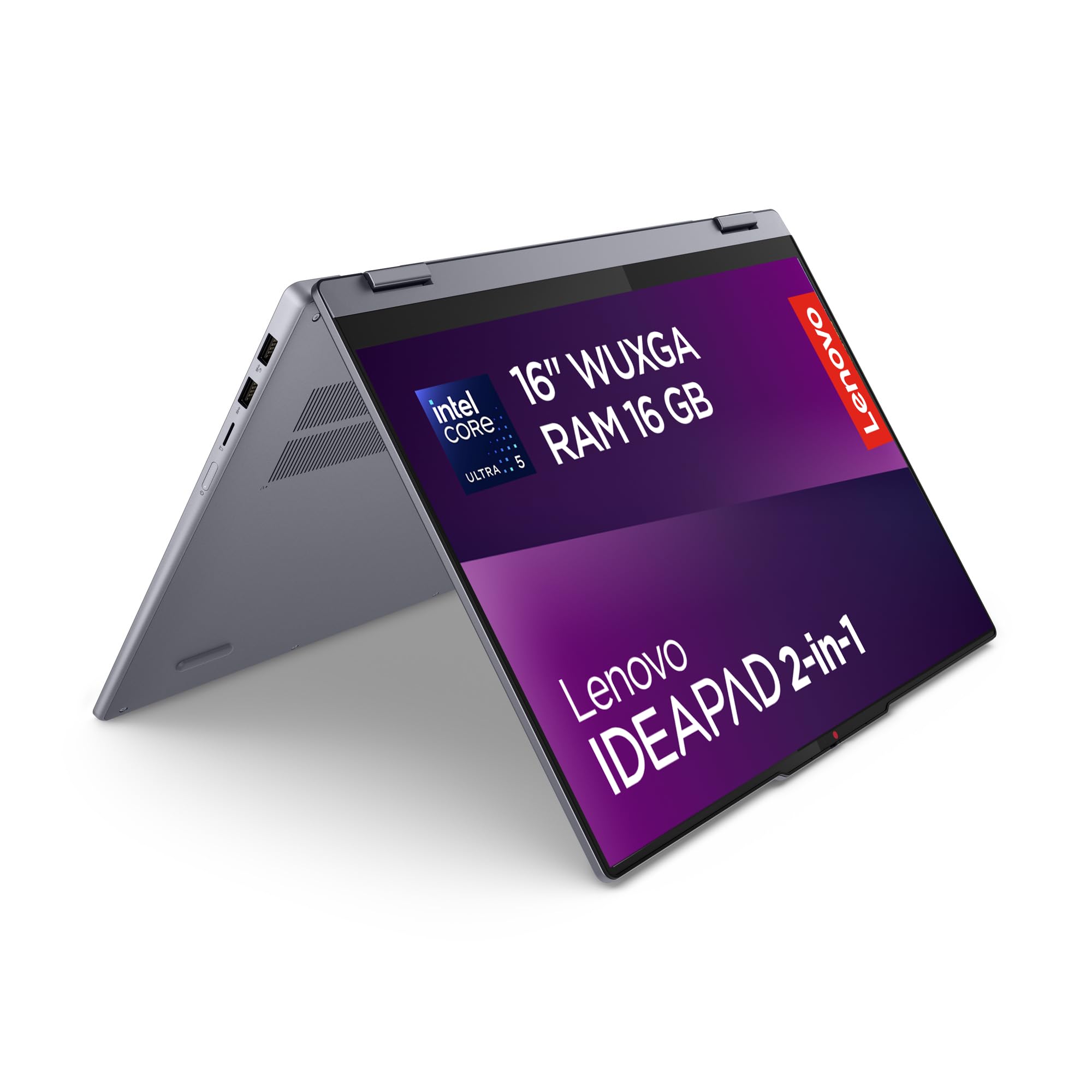 Lenovo IdeaPad 5 2-in-1 Laptop – 16 Zoll WUXGA, Core Ultra 5, 16 GB RAM, 512 GB SSD, Intel Grafik, Windows 11 Home, QWERTZ, Luna Grey