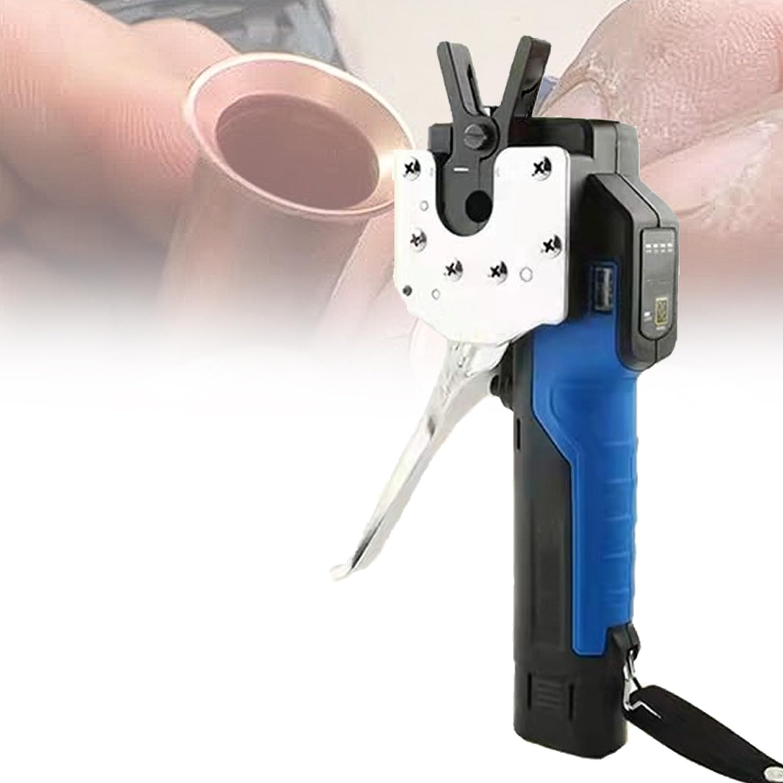 Abocardador EléCtrico, con BateríA ExtraíBle, Abocardador PortáTil para Tubos De Cobre MáQuina, para Tubos De Cobre Blando/Aluminio/LatóN,B