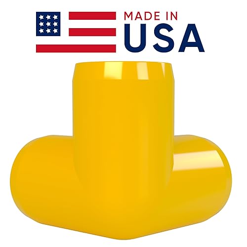 Miniatura 3 de FORMUFIT Accesorios de PVC codo de 3 vías salida lateral tamaño de 1 pulgada grado de muebles amarillo paquete de 4 - para invernaderos bricolaje