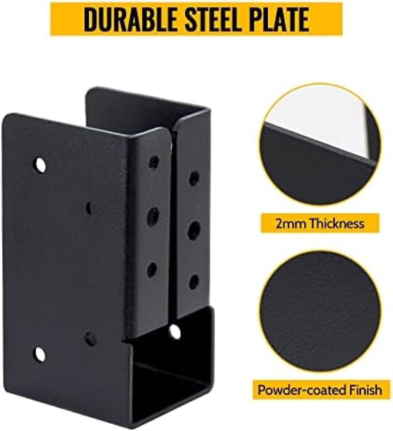 24 PCS Q235 Steel Concealed Joist Hanger, 2"x4" Outdoor Concealed-Flange Light Joist Bracket, Powder-Coated Concealed Face Mount Joist Hangers for 2"x4" Beam, Swing and Fence