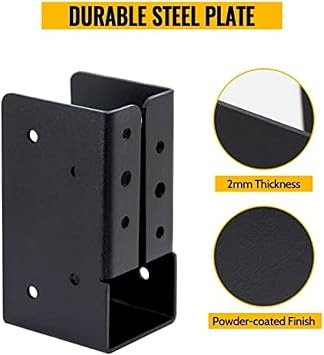 12 PCS Q235 Steel Concealed Joist Hanger, 2x4 Outdoor Concealed-Flange Light Joist Bracket, Powder-Coated Concealed Face Mount Joist Hangers for 2x4 Beam, Swing and Fence