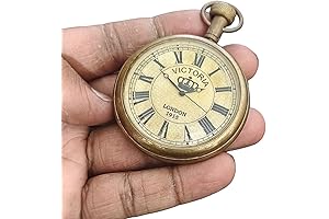"Victoria London Brass Pocket Watch With Chain" - A Timeless Addition for Discerning Gents