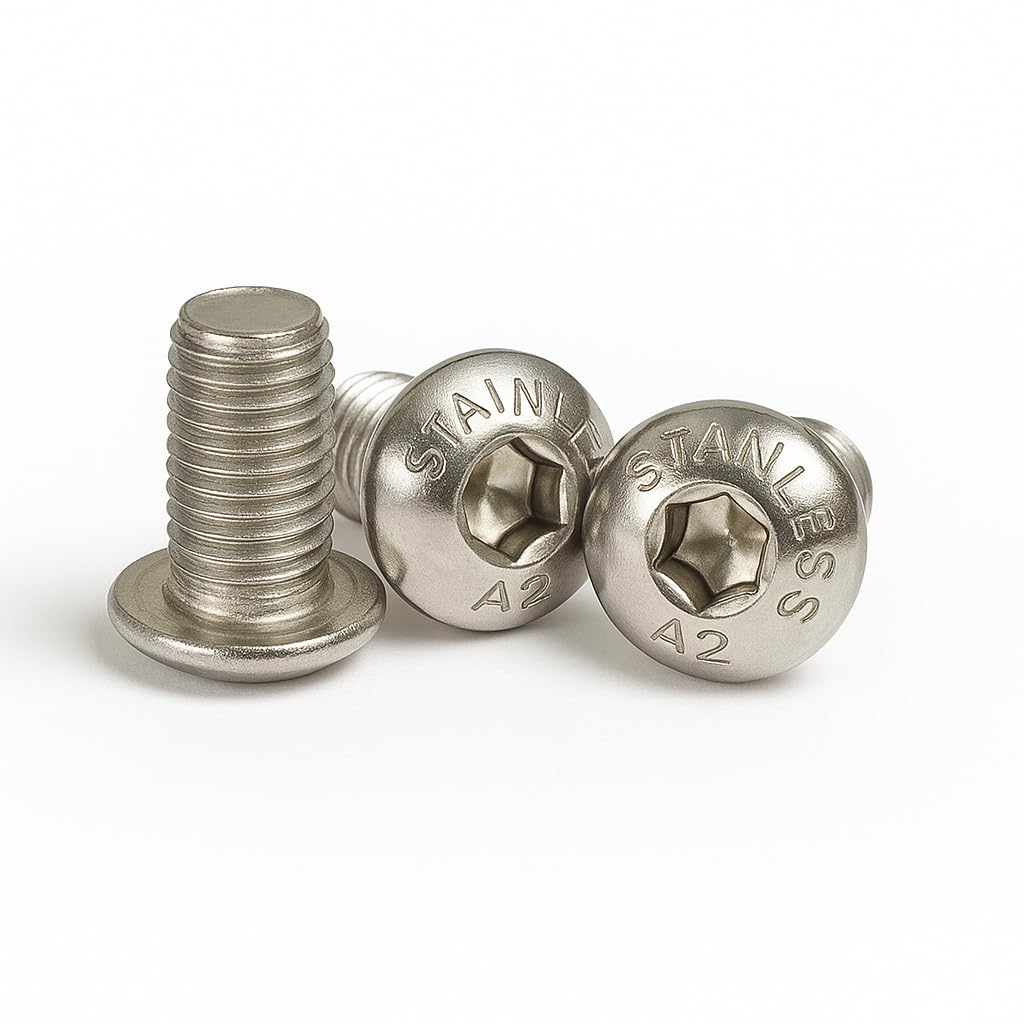Viti Testa A Bottone Con Brugola M1.6 M2 M2.5 M3 Acciaio Inox A2 - GooBetter DIN 7380