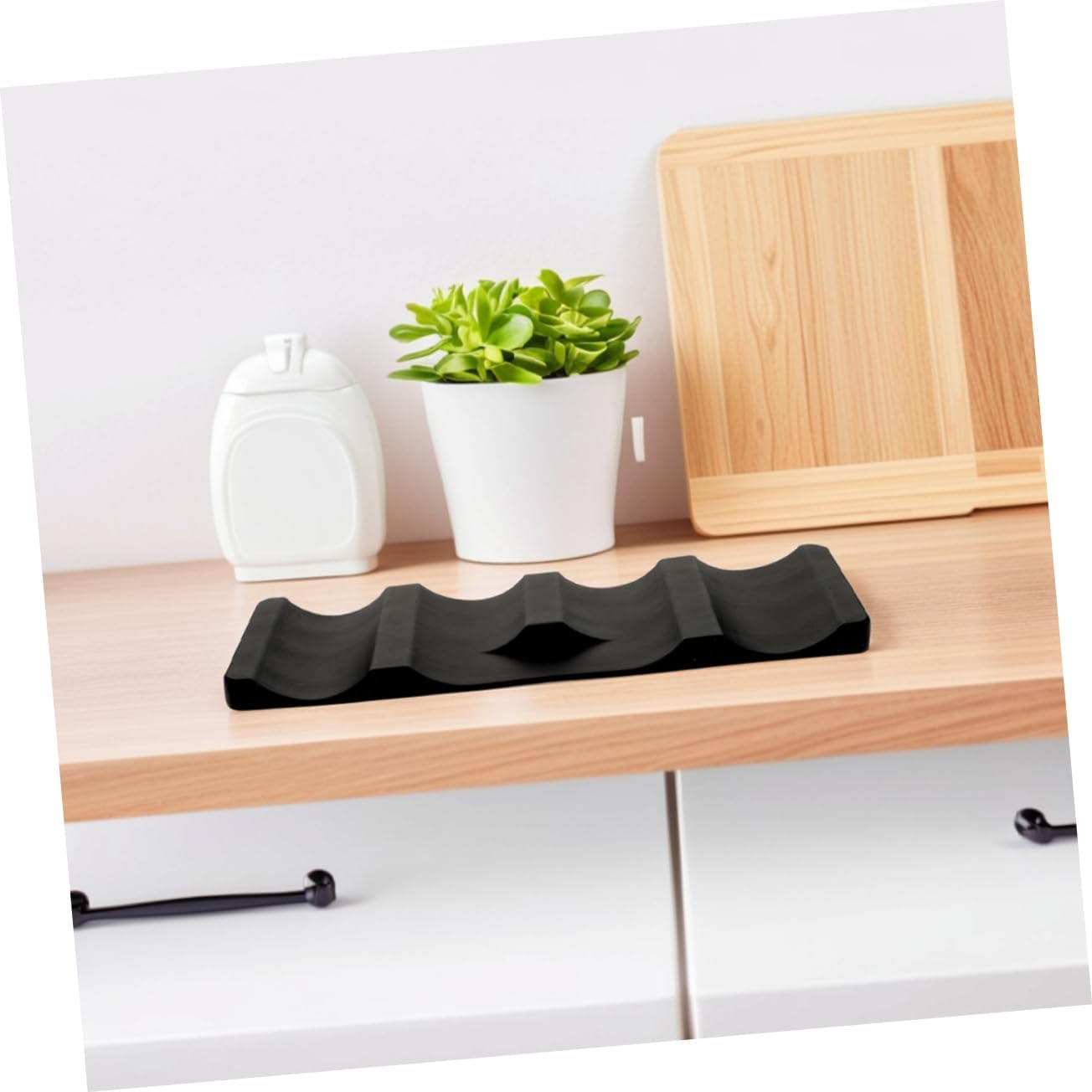 3pcs Silicone Bottle Storage Mat Non- Beer and Soda Organizer for Fridge Wave Pattern Design for Stability for Home Bars and Shops