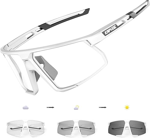 KAPVOE Gafas de ciclismo fotocromáticas para hombres y mujeres, gafas de sol para bicicleta de montaña, gafas de deporte transparentes MTB para