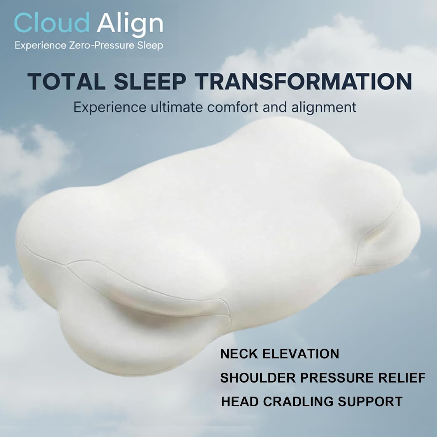 3.0 Mellow Sleep Pillow, Upgrade Cloud Neck Pillow, Ergonomic Memory Foam Pillow with Adjustable Cervical Support & Cooling Breathable Cover for Side, Back, Stomach Sleepers (Gray)