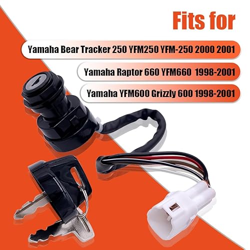 Miniatura 2 de Aniro Moto Llave de interruptor de encendido para Yamaha Bear Tracker 250 YFM250 YFM-250 2000 2001 Yamaha Raptor 660 YFM660 Warrior 350 YFM350 2002