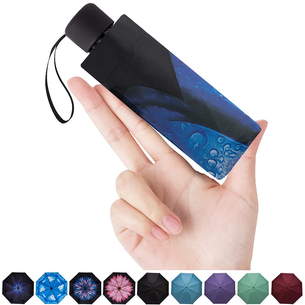 Goothdurs Automatic Mini Travel Windproof Umbrella Compact Auto Open/Close Small Lightweight Folding Rain Umbrellas for Women Men Kids