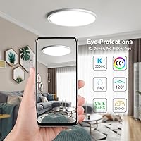 Vista 15 de 12 Inch Gold LED Ceiling Light, 3000K Warm White, 24W Gold Flush Mount Ceiling Light, 3200LM Round Low Profile Ceiling Lights for Bedroom, Living