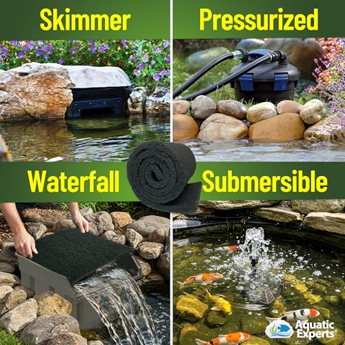 Aquatic Experts Classic Koi Pond Filter Pad COARSE – Bulk Roll Pond Filter Media, Rigid Ultra-Durable Latex Coated Fish Pond Filter Material US (24" x 56", Coarse (Black)) - Thumbnail 5