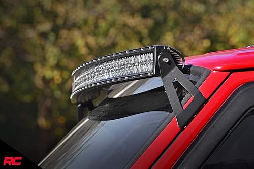 Miniatura 3 de Rough Country  70517  50 pulgadas curvado LED, barra de luz soportes de montaje superior, Parabrisas (Jeep Cherokee XJComanche MJ) para Jeep 84-01