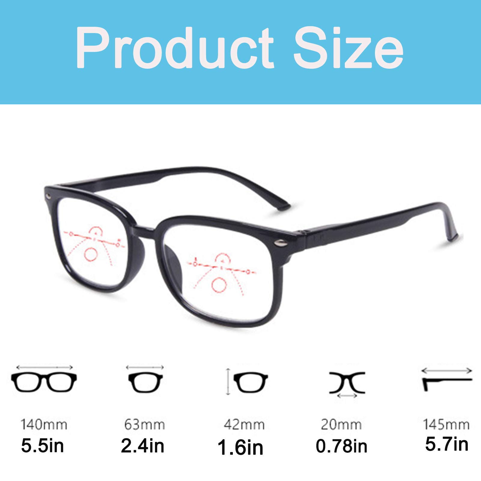 Gafas De Lectura Progresivas De Enfoque Múltiple,Gafas De Lectura De Alta Definición De Luz Anti-azul Clara Para Hombres Y Mujeres,Gafas De Juego Para La Fatiga Ocular,Gafas De Computadora Antideslu