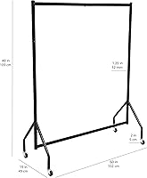 Vista 7 de Yaxa Basics Perchero enrollable resistente, para ropa colgante, organizador y almacenamiento, 1,21 x 1,52 m - Negro