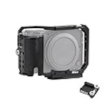 Nitze R50V Cage for Canon R50 V Camera, with Cold Shoe Adapter and Built-in Ergonomic Silicone Grip, Quick Release for Arca and Cold Shoe, Supports Vertical Shooting - T-C07A