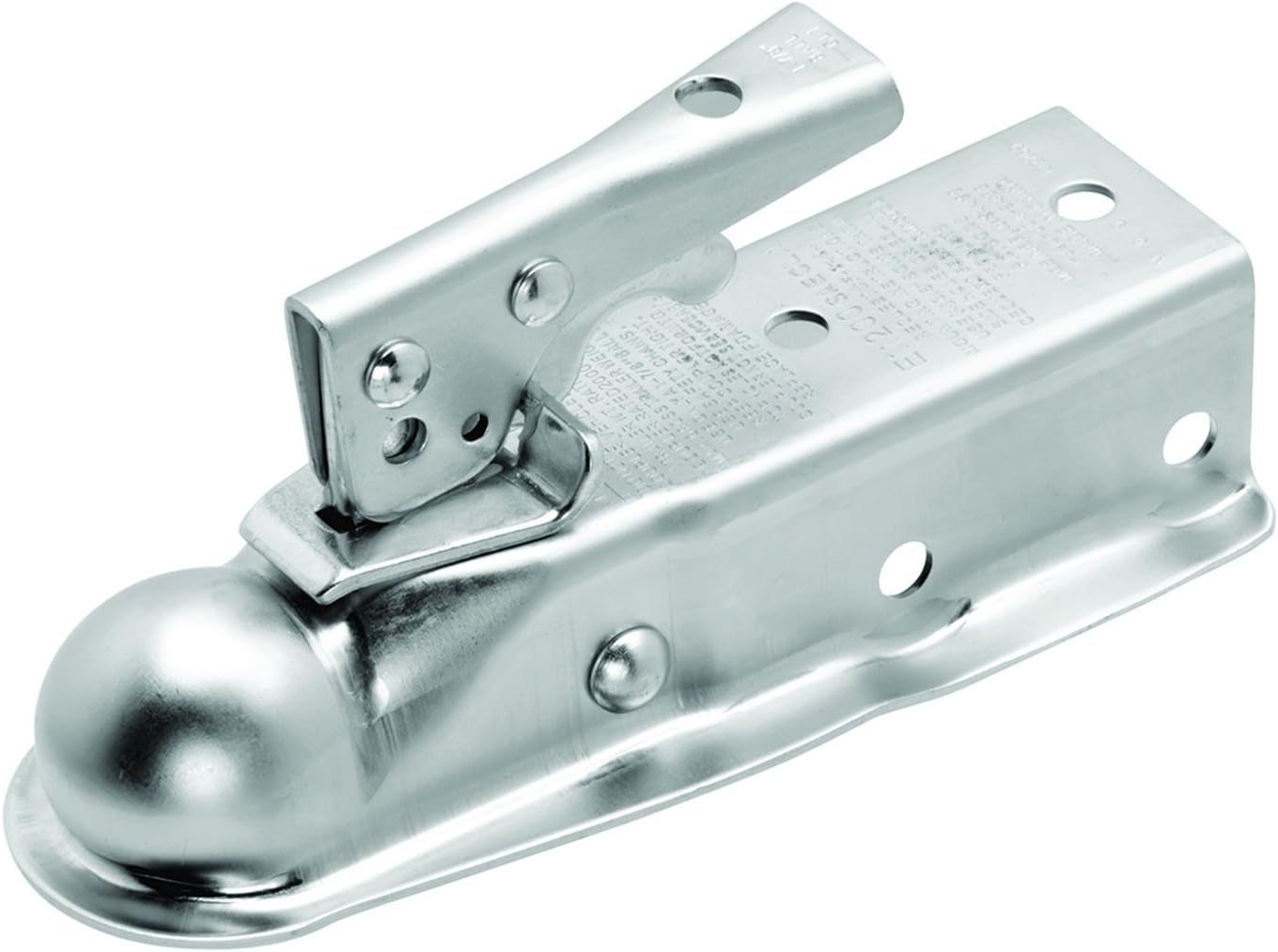 Fulton Straight Channel Coupler, Ball Size 1-7/8-Inch, 2-Inch Tongue Mount Width, Zinc Finish, Rating 2000-Pound