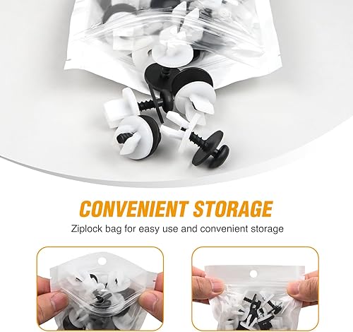 Vista 55 de GOOACC GRC-70 - 35 piezas de pernos de protección contra salpicaduras para motor, parachoques guardabarros, retenedor de empuje, clips de remache