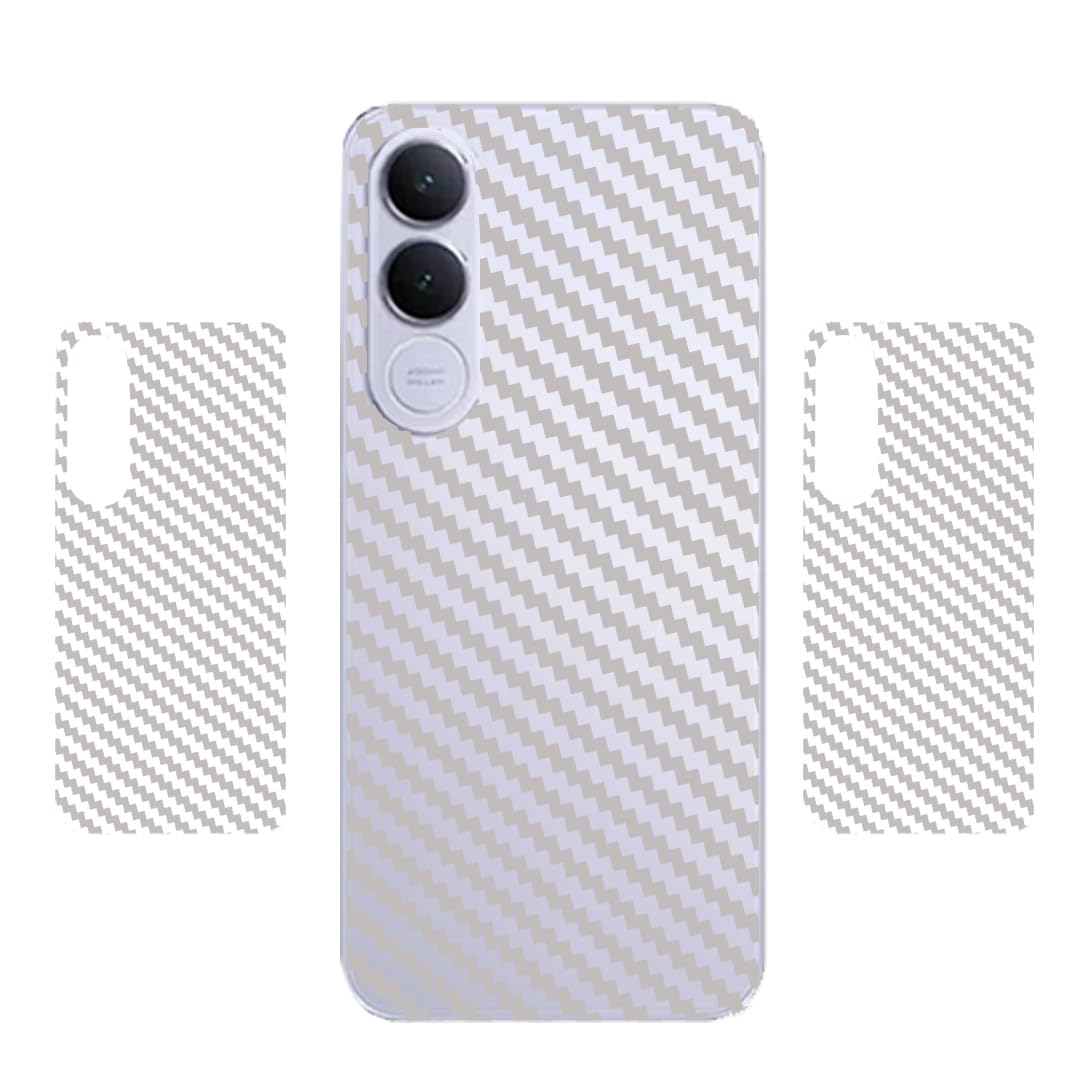 (Pack of 2) Back Lamination Skin Compatible for VIVO V70 FE 5G || 3D Carbon Fiber Ultra-Thin Protective Film (Transparent) with Easy Installation KIT-image-49