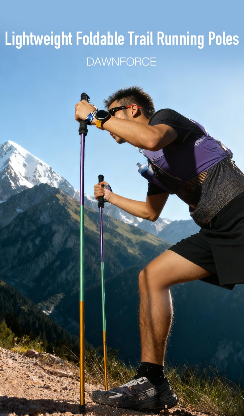AONIJIE Kijki trekkingowe składane, lekkie, aluminiowe kijki do wędrówek, ultralekkie do chodzenia, biegania