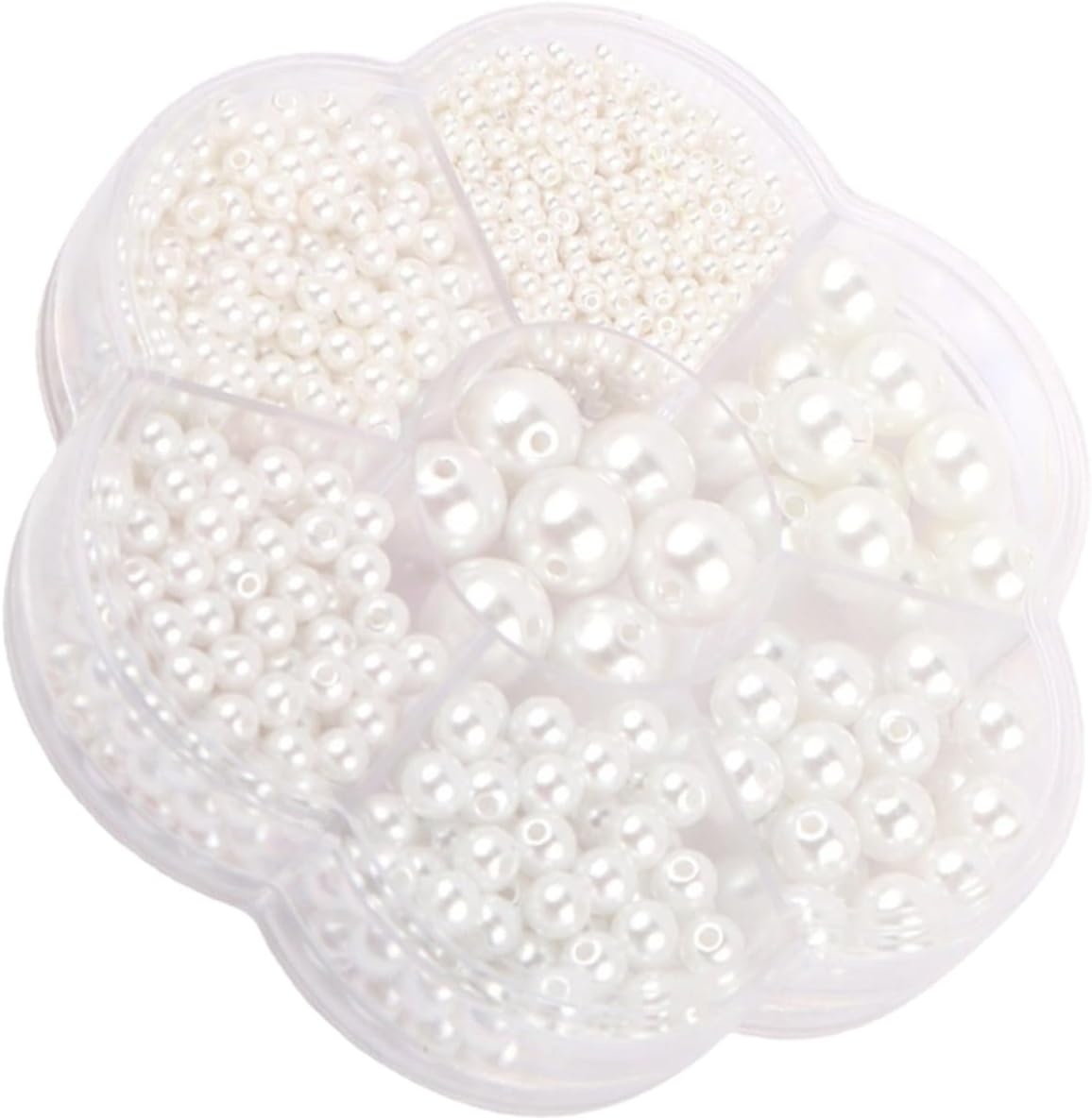 Lurrose Round Pearl Beads Faux Pearl Beads for Necklace Bracelet DIY Jewelry Making Supplies